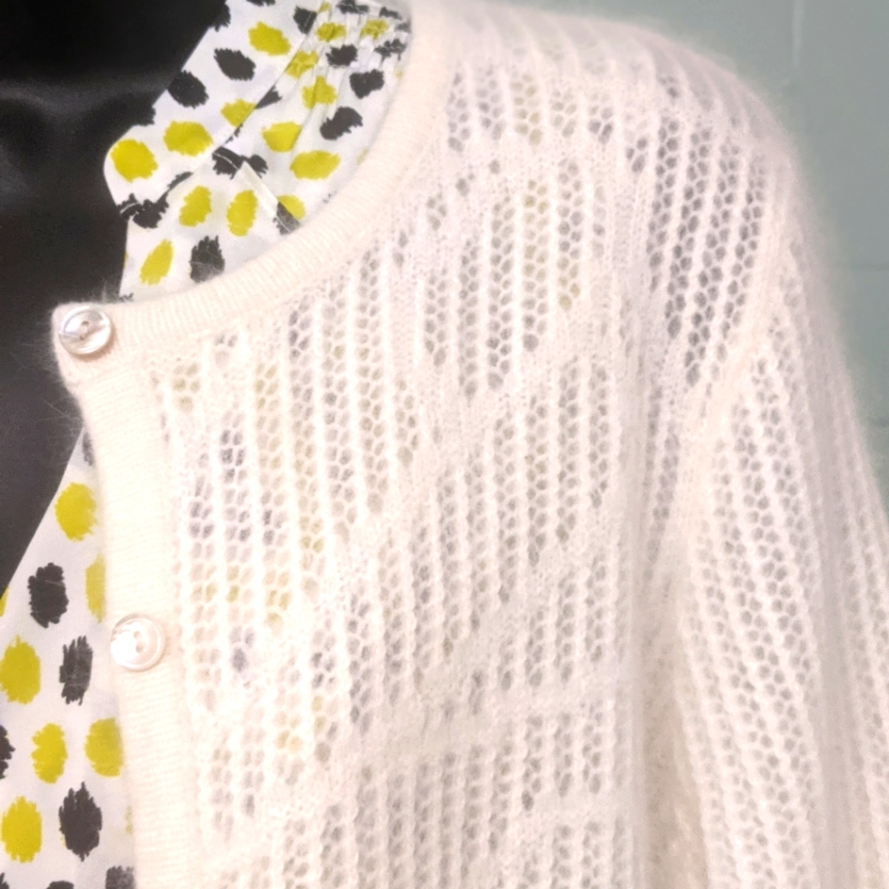 Gorgeous angora blend cardigan L cream Katherine Kelly